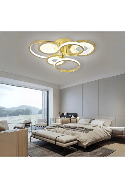 LED CONCEPT LED chandelier with 3 light types and remote control, 168W, dimmable, gold