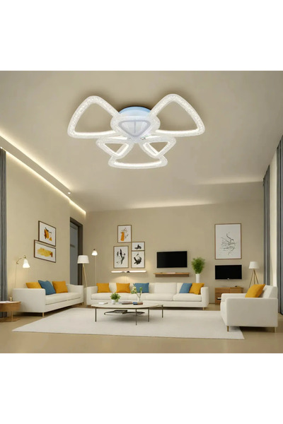 LED CONCEPT LED chandelier with 3 types of light + RGB and remote control, 71W, dimmable, white