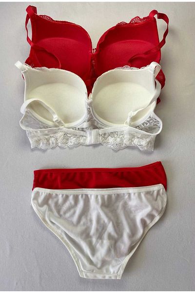 FNC design Women's Padded Supported Underwire (Wired) Lace Bra Set