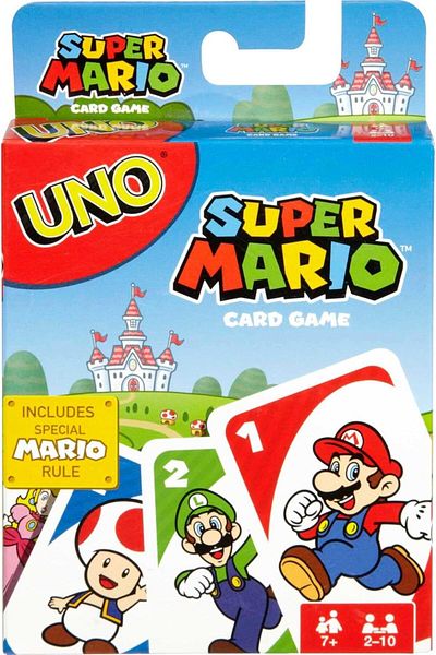Mattel Games UNO Super Mario Card Game Animated Character Themed Collector Deck 112 Cards