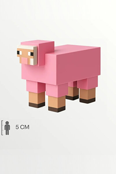 FigürDizayn Minecraft Sheep Koyun Pembe Hareketli Eklemli Figür