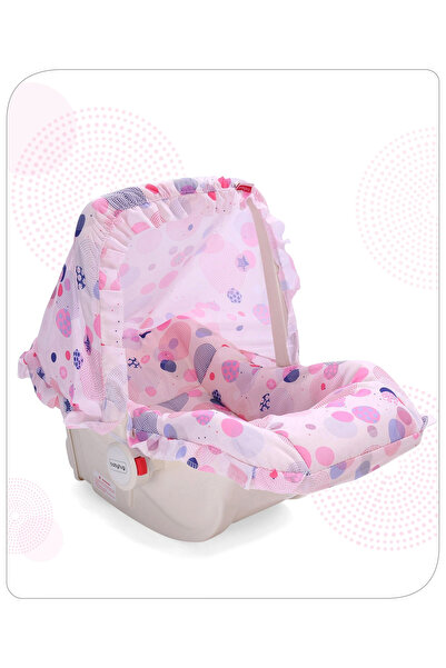 Babyhug 5-in-1 Spring Carry Cot & Rocker with Mosquito Net for Newborns, 0 to 6 Months, Pink