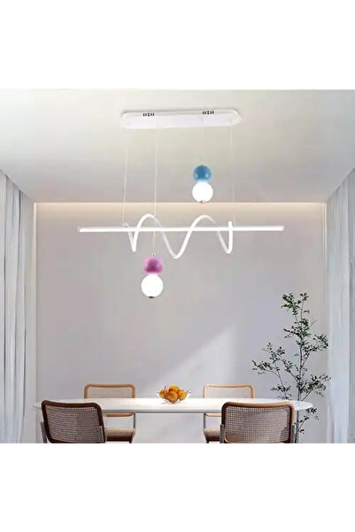 LED CONCEPT Lustra LED cu 3 tipuri de lumina si telecomanda, alba, liniara, 6...