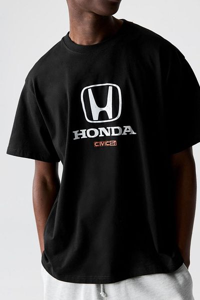 ACTIVE MODA - Honda Printed Cotton Oversize T-Shirt Large Size