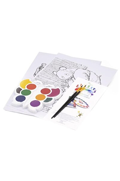 Karll Комплект акварелни бои, 2 четки и 10 листа KreativKids, многоцветни