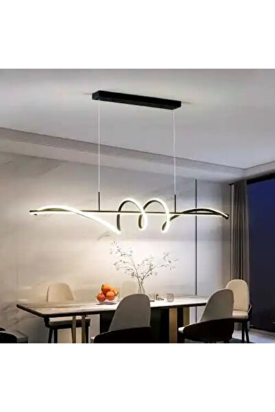 LED CONCEPT Lustra LED cu 3 tipuri de lumina si telecomanda, neagra, liniara,...
