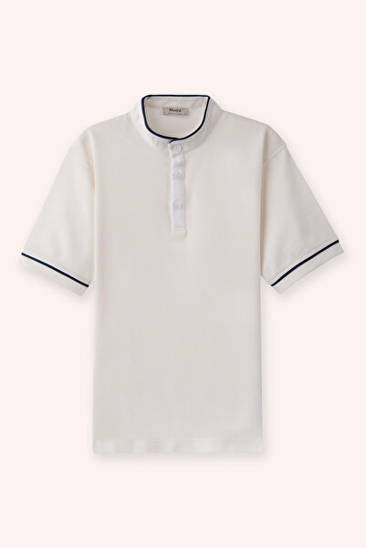 Panço Erkek Çocuk Hakim Yaka Beyaz Tişört