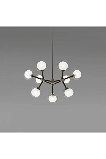 LED CONCEPT Lustra cu 9 socluri, 9xG9, neagra cu aurie