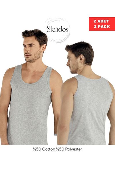 Şahinler Men'S, Basic, Grimelange, 50% Cotton 50% Polyester 2-Piece Undershirt