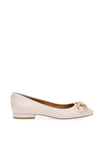 Steve Madden Womens Gracyn Bone Leather Ballet Flats