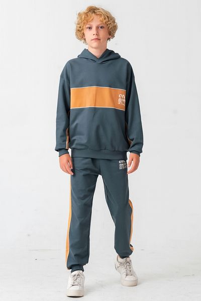 AHENGİM Boys Soul Fater Printed Bottom Top Tracksuit Set Ak7882