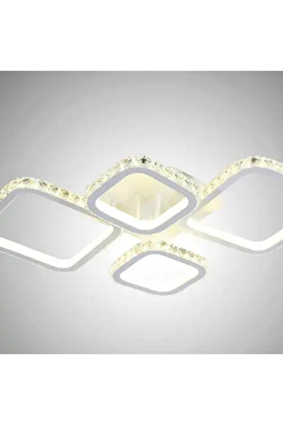 LED CONCEPT LED chandelier with 3 types of light and remote control, white, square, 152W, dimmable, 63x53x9cm