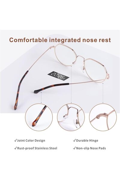 Baytion Polygonal Blue Light Blocking Computer Gaming Glasses (Gold)