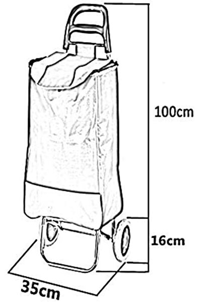 bag Foldable Shopping Cart with Stainless Steel Frame, Black