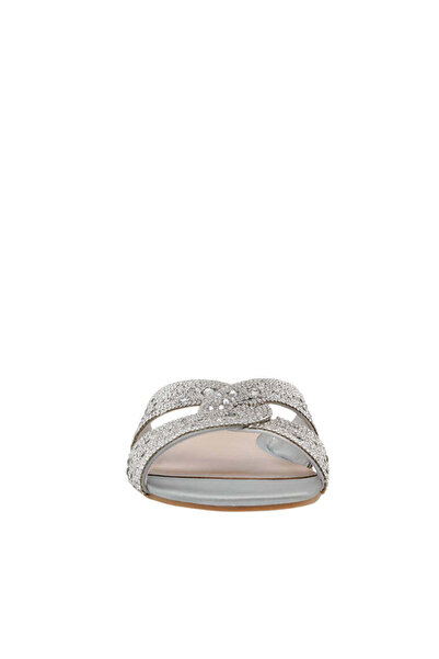 Steve Madden Womens Musa Silver Flat Sandals