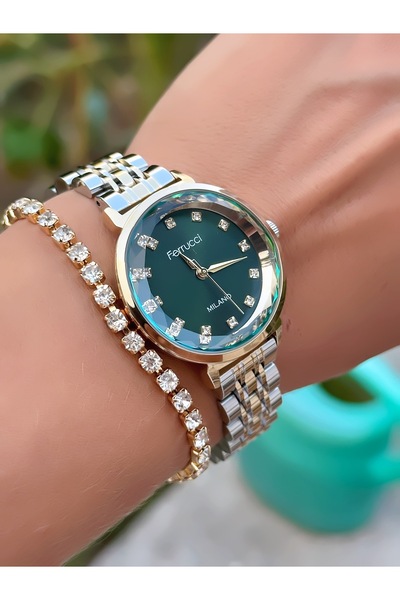 Ferrucci Steel Cord Women Wrist Watch 3 Atm Waterproof with 2 Years Warranty