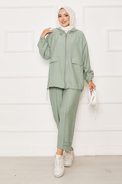EBRUTESETTÜR Hooded Zipper Detailed Casual Double Suit