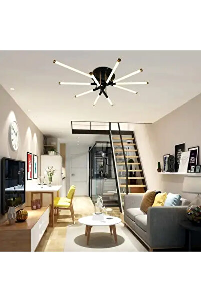 LED CONCEPT Lustra LED cu 3 tipuri de lumina si telecomanda, neagra, asimetri...