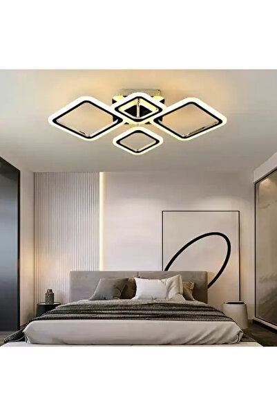 LED CONCEPT Lustra LED cu 3 tipuri de lumina si telecomanda, argintie, patrat...