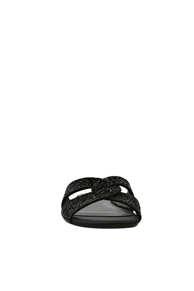 Steve Madden Womens Musa Black Flat Sandals