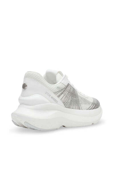 Steve Madden Womens Elevate 5 White/Silver Women'S Sneakers