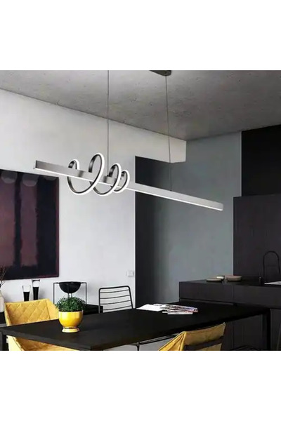 LED CONCEPT LED chandelier with 3 types of light and remote control, gray, linear, 50W, dimmable, 100x20x120cm
