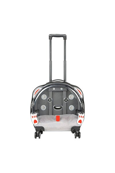 Genel Markalar Şeffaf Tekerlekli Kedi Köpek Taşıma Valizi Çekçekli Büyük Mode...