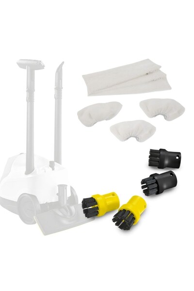 Supervac Σετ αξεσουάρ συμβατό με τη σειρά Karcher SC - Πανί από μικροΐνες - Σετ μίνι βούρτσες