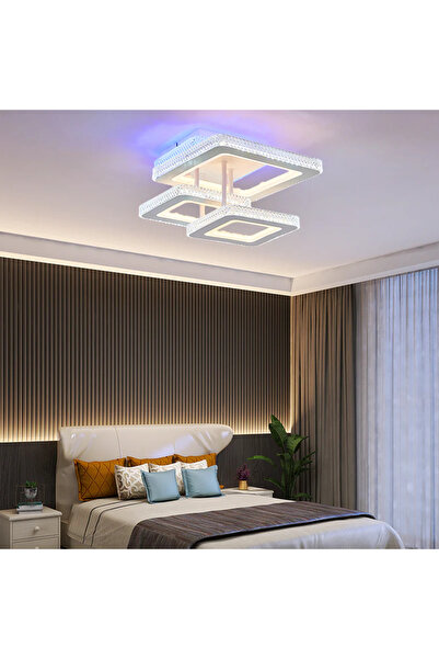 LED CONCEPT LED chandelier with 3 light types and remote control, 164W, dimmable, white