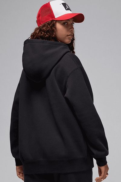 Nike Jordan Flight Fleece Po Loose Fit Womens Hoodie Women's Hooded Sweatshirt Black