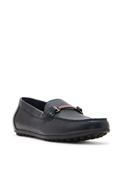 Steve Madden Mens Golberg Navy Leather Loafers & Moccasins