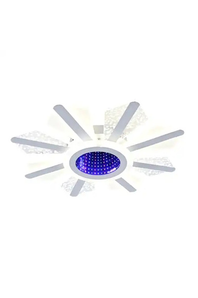 LED CONCEPT LED chandelier with 3 types of light + RGB and remote control, white, round, 138W, dimmable, 55x55x12cm