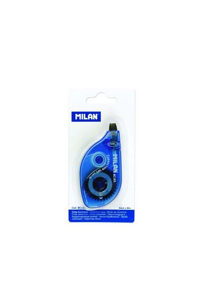 Milan Bandă corectoare, culoare albastră, material plastic, dimensiune 5 mm x 8 m