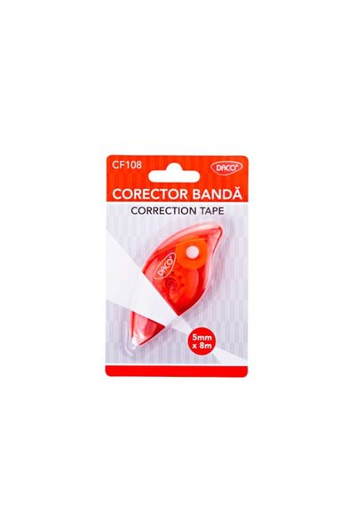 daço Bandă corectoare, culoare albă, material plastic, dimensiune 5mm x 8m, set 2 buc.