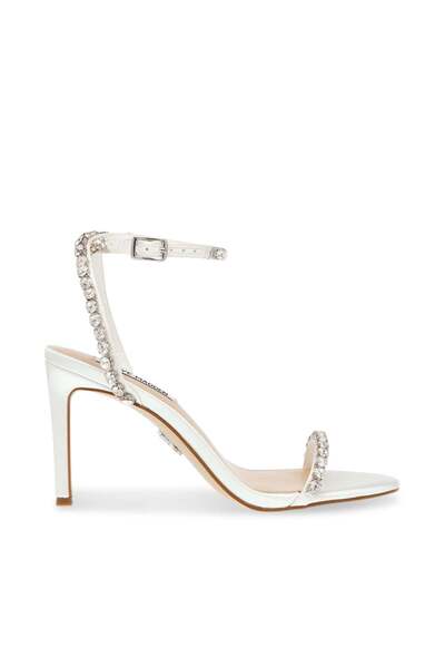 Steve Madden Womens Jazzy Belle Ivory Satin Heels