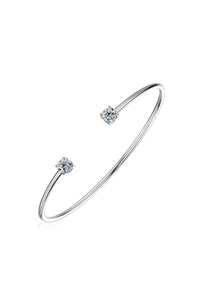 OEM Silver bangle bracelet with moissanite diamonds