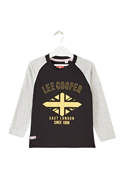 Lee Cooper Long sleeve t-shirt, 100% cotton, black/grey, Lee Cooper