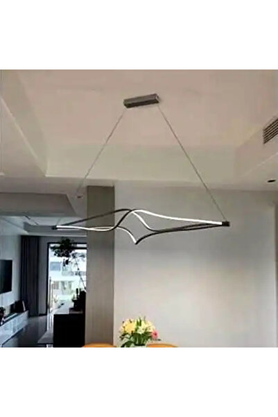 LED CONCEPT Lustra LED cu 3 tipuri de lumina si telecomanda, neagra, liniara,...