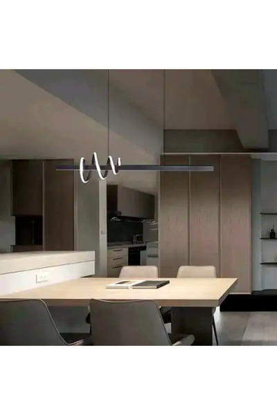 LED CONCEPT LED chandelier with 3 types of light and remote control, gray, linear, 50W, dimmable, 100x20x120cm