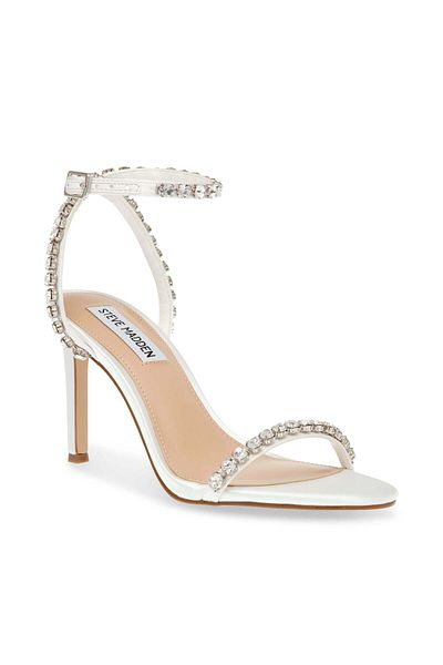Steve Madden Womens Jazzy Belle Ivory Satin Heels
