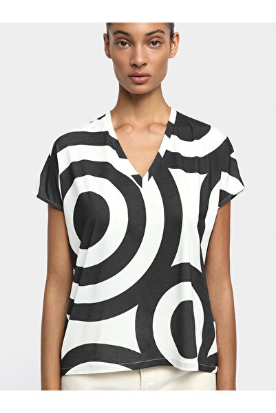 PARFOIS Desenli V Yakalı T-Shirt