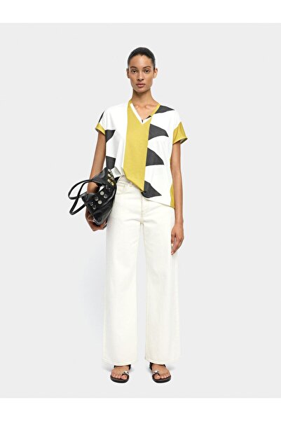 PARFOIS Desenli V Yakalı T-Shirt