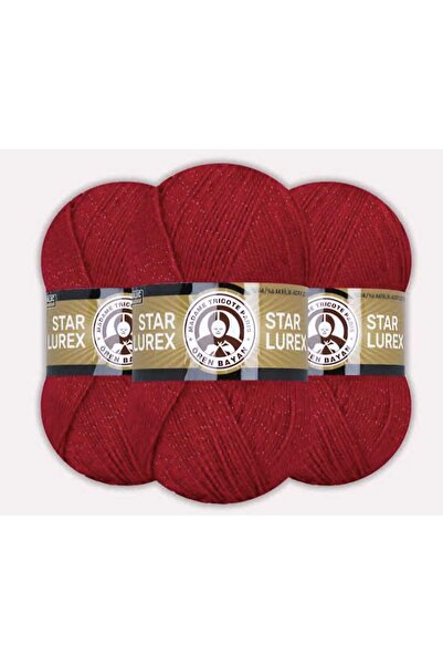 Ören Bayan Star Lurex Metallic Glitter Hand Knitting Yarn 033K 3 Pieces 100g
