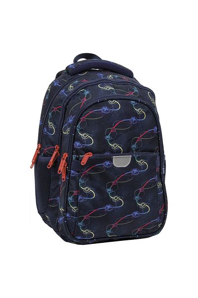 zola Ergonomic school bag, 3 compartments, pockets, 39 x 27 x 20 cm, reflective, Console