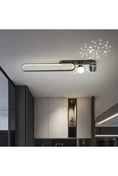 LED CONCEPT LED chandelier with 3 types of light, black, linear, 58W, cold/neutral/warm light, 80x15x12cm