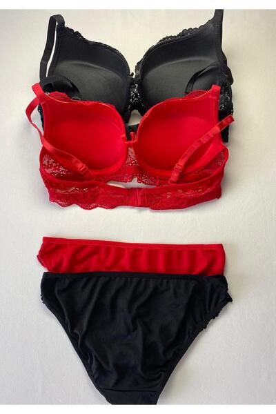 FNC design Women's Padded Supported Underwire (Wired) Lace Bra Set