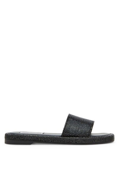 Steve Madden صندل أتشيف نسائي مسطح باللون الأسود