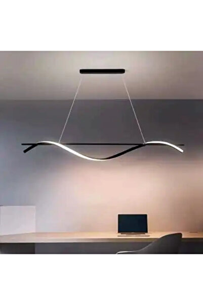 LED CONCEPT Lustra LED cu 3 tipuri de lumina si telecomanda, neagra, liniara,...