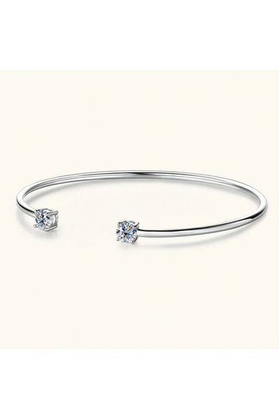 OEM Silver bangle bracelet with moissanite diamonds