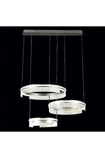LED CONCEPT LED chandelier with 3 types of light and remote control, gray, round, 360W, dimmable, 50x50x120cm